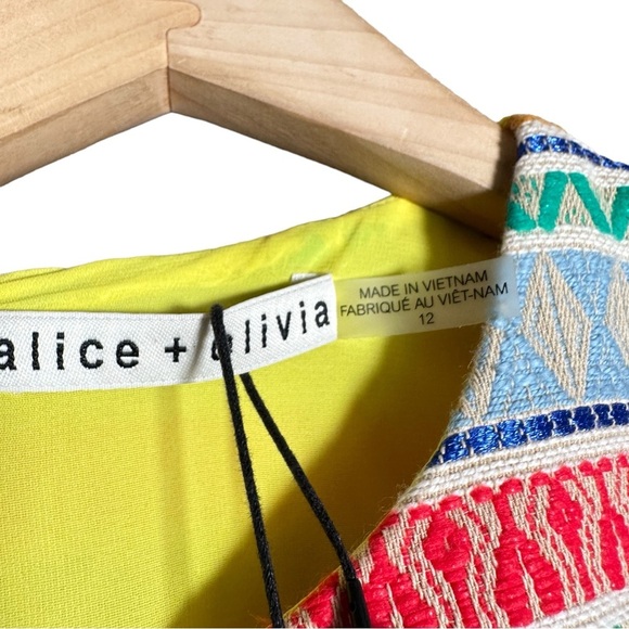 ALICE + OLIVIA Coley Embroidered Striped Sheath Mini Dress - Picture 13 of 15